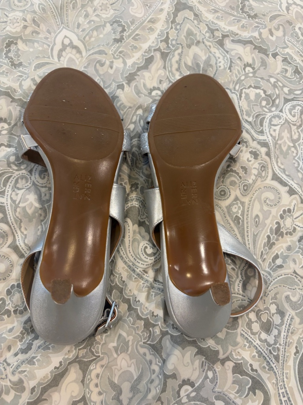 Naturalizer TaimiSilver Sparkle Strappy Heels 12W - Picture 5 of 9
